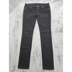 Blue Asphalt Low Rise Skinny Jeans Size 15 LONG Juniors Black Stretch Denim